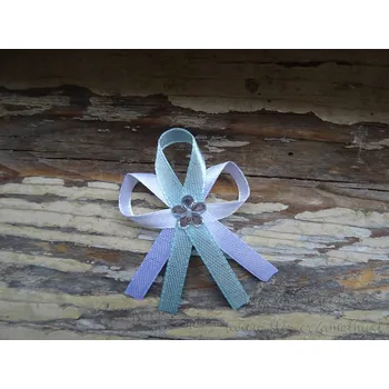 Svatební dekorace Svatební vývazek - bílá / mint 139 (104)