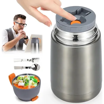 Termoska OCELOVÁ TERMO NÁDOBA 650ML S LŽÍCÍ A VIDLIČKOU