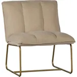 Béžové křeslo s konstrukcí ve zlaté barvě WOOOD Fie ID_1374165