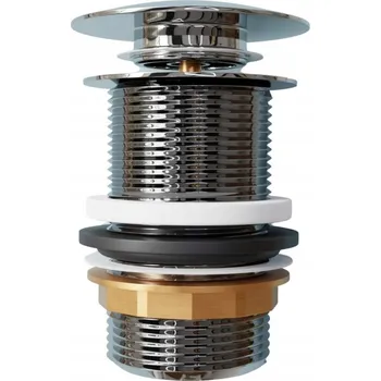 Sifon Zátka umyvadla bez přepadu klik-klak kulatý Garmand stříbrná