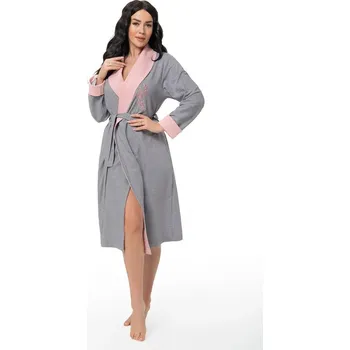 Dámský župan Dámský župan s šálovým límcem Dorota z bavlny, čaj XL i170_FR-386 HERBACIANY - XL