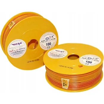 elektrický kabel Kabel LGY/H05V-K 0,75 mm2 100m Žluto-Červený