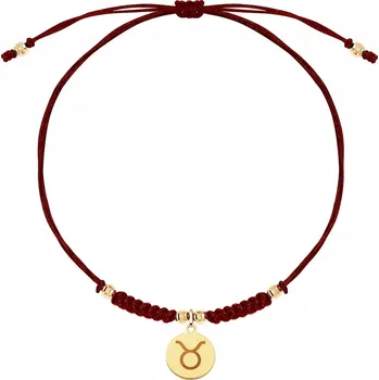 Náramek Náramek znamení zvěrokruhu Býk provázkový stříbro 925 červená barva