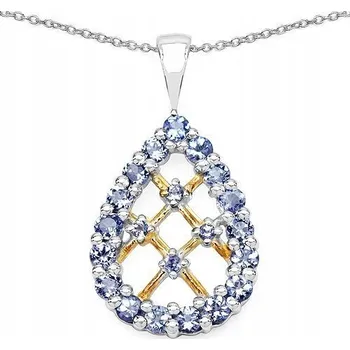 Přívěsek POZLACENÝ STŘÍBRNÝ PŘÍVĚSEK S TANZANITY