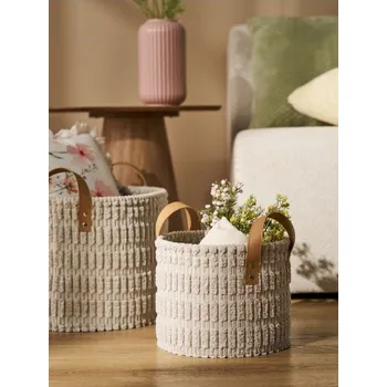 Úložný box Sinsay - Strukturovaný úložný koš s úchyty - béžová - 75311-08X - 75311-08X-S