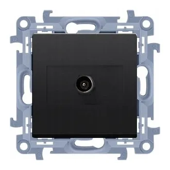 Elektrická zásuvka Simon 10 Anténní zásuvka TV jednoduchá koncová černá matná CAK1.01/49