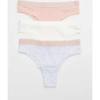 Kalhotky Sinsay - Bavlněné kalhotky brazilian – balení 3 kusy - vícebarevná - 484GV-MLC - 484GV-MLC-M