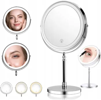 Zrcadlo 21*38 CM ZVĚTŠOVACÍ ZRCADLO S NASTAVITELNÝM JASEM LED ZRCÁTKO NA MAKE-UP