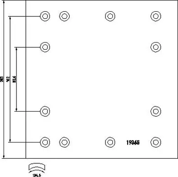 Brzdová čelist Brzdove oblozeni, bubnova brzda TEXTAR 19557/19,0TEX