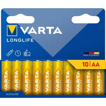 Článková baterie 10x Alkalická baterie VARTA LONGLIFE AA (R6) 12-2034