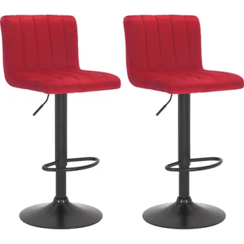 Barová židle LRCZ Sada 2 sametových barových židlí Jamie Barva: černá