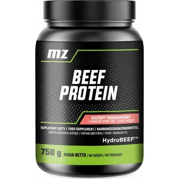 Protein MZ-Store Beef Protein 750g Hydrolyzovaný hovězí protein - Příchuť: Jahodový piškot