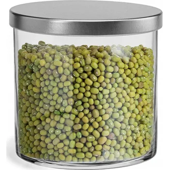Dóza na potraviny SKLENĚNÁ Nádoba na Sypké Potraviny 10cm TIDY Glasset Kovové Víčko