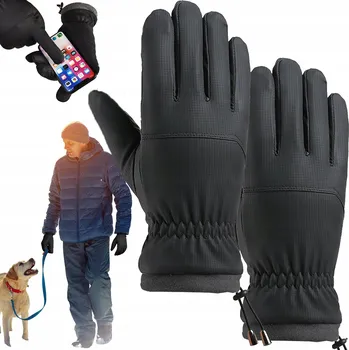 Cyklistické rukavice ZIMNÍ BĚŽECKÉ RUKAVICE PÁNSKÉ DÁMSKÉ DOTYKOVÉ PRO SMARTPHONY VEL. L