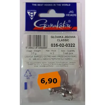 Rybářský háček Jigová hlavička Gamakatsu classic 2 3,5 g
