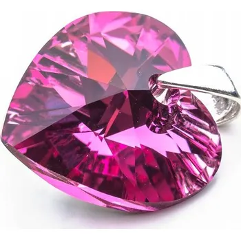 Přívěsek Přívěsek stříbrný 925 s krystaly Swarovski Srdce 14mm Rose CAL