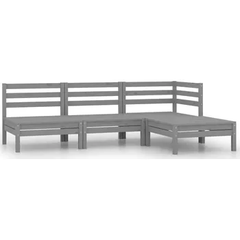 Zahradní sestava Nábytek XL 4dílná zahradní sedací souprava masivní borovice šedá 806619