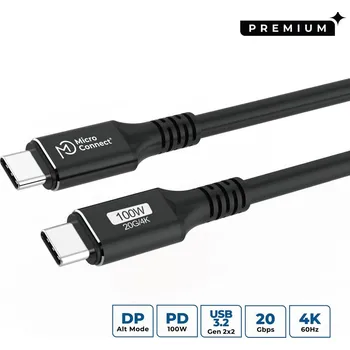 Datový kabel MicroConnect Premium USB-C to USB-C 3.2 Gen 2x2, 100W, 8m