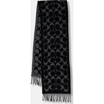Módní doplněk Vlněná šála Coach 29COWC540671 černá 99X, vel. ONE SIZE