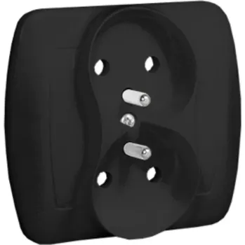 Elektrická zásuvka SIMON AKORD Dvojitá zásuvka s uzemněním černá matná AGZ2/49