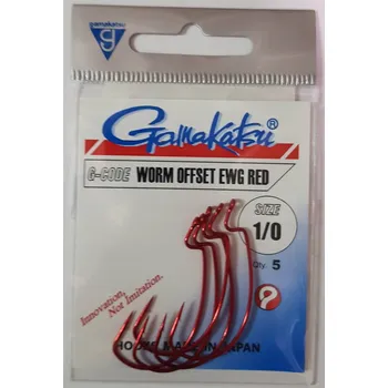 Rybářský háček Offsetové háčky na spinning s protihrotem Gamakatsu Worm Offset EWG, velikost 5, ks