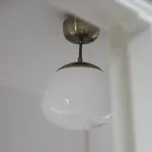 Markslöjd Stropní svítidlo Rise, barva staromosaz, sklo, Ø 25 cm starožitná mosaz, bílá 1 x 40 W - Doprava zdarma