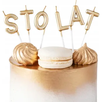 Dortová svíčka ZLATÁ SVÍČKA STOLETÉ DEKORATIVNÍ SVÍČKY NA DORT 6 Ks