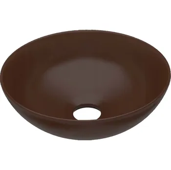 Umyvadlo Kulaté umyvadlo na desku 280x100 mm, tmavě hnědé, keramické