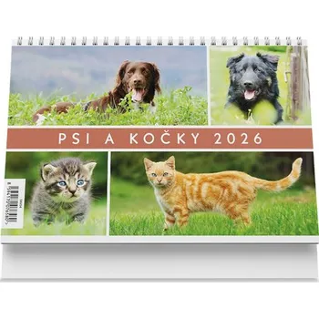 Kalendář Psi a kočky 2026 - stolní kalendář