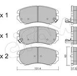 Sada brzdových destiček, kotoučová brzda CIFAM 822-503-0