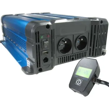 Stavebniny Měnič napětí 24V/230V 2000W, FS2000, čistá sinusovka, D.O. drátové