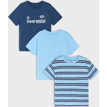 Chlapecké oblečení Sinsay - Bavlněné tričko 3 pack - modrá - 285BT-05X - 285BT-05X-134