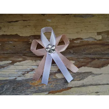 Svatební dekorace Svatební vývazek - pudrová 41 / bílá