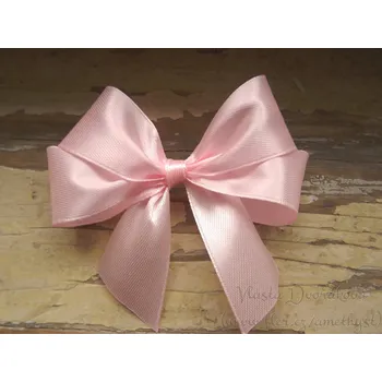 Svatební dekorace Mašle textilní - atlasová růžová sv. 081J