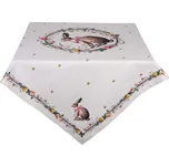 Ubrus Bavlna Vánoční králík Květiny 100 x 100 cm