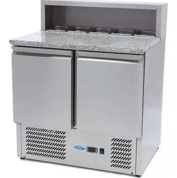 Příprava pizzy Maxima Lednice na pizzu se 2 dveřmi - 90 cm -285 l - včetně krytu z nerezové oceli | 09400200