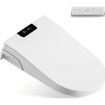 Bidet WELLBLUE Japonské elektronické bidetové sedátko s dálkovým ovládáním, ohřevem a sprškou – KRÁTKÝ (Tvar U)