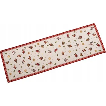 Prostěradlo Bílý běhoun, odstíny červené, 96 x 32 cm