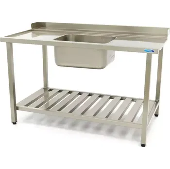 Tableta do myčky Maxima Stůl na mytí nádobí s dřezem a zadní deskou - 140 x 75 cm - levý | 09201039