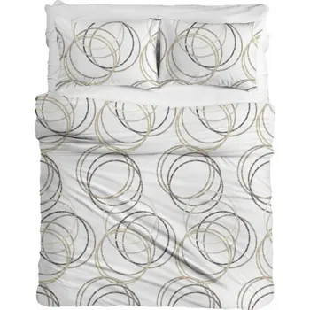 Povlečení Povlečení 220x200 F-80A Kola bílá bordó béžová geometrické vzory