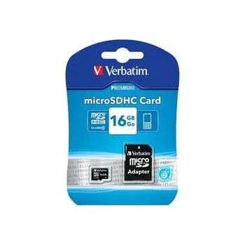Paměťová karta Verbatim Micro Secure Digital Card, 16GB, micro SDHC, 44082, UHS-I U1 (Class 10), s adapt,rychlé dodání