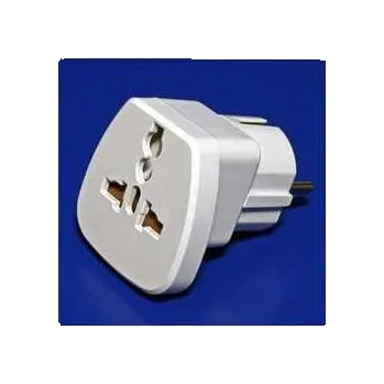 Elektrická zásuvka 230V Cestovní adaptér, CEE7 (vidlice)-zásuvka, 0, bílý, pro zahraniční přístroje,rychlé dodání