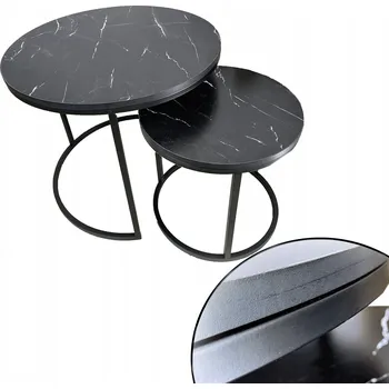 Konferenční stolek Konferenční stolky LOFT Černý MRAMOR 60 robustní Oreo nest table