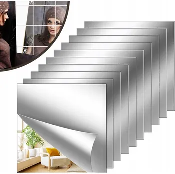 Zrcadlo 10X SAMOLEPICÍ SAMOLEPKY ZRCADLOVÉ ZRCADLO NALEPovací OBKLADOVÉ DESKY SADA