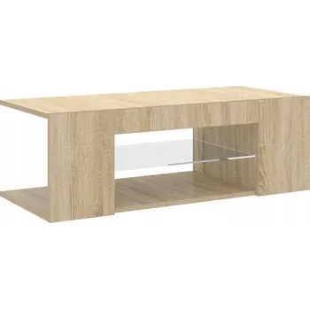Televizní stolek TV stolek s RGB LED osvětlením, dub sonoma, 90x39x30 cm