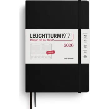 Diář Leuchtturm 1917, Denní diář v pevné vazbě Leuchtturm 1917 2026 EN A5 černý - Formadore