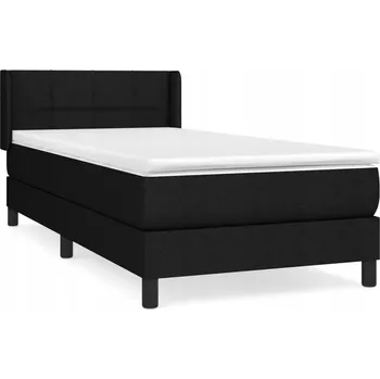 Postel Kontinentální postel černá 203 x 103 x 78/88 cm s matrací 100 x 200 x 20
