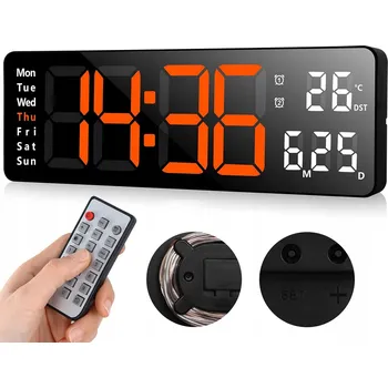 Hodiny LED DIGITÁLNÍ HODINY NA ZEĎ S TEPLOTOU A DÁLKOVÝM OVLÁDÁNÍM