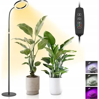 Osvětlení pro růst rostliny LED Lampa pro Rostliny Pěstování Osvětlení Růstu s Časovačem - Kulatá