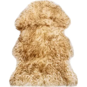 Koberec Kobereček z pravé ovčí kůže, hnědý melír, 90 x 60 cm